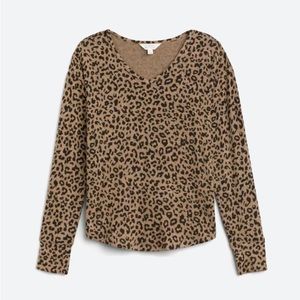 Market & Spruce V-Neck Cozy Brushed Top